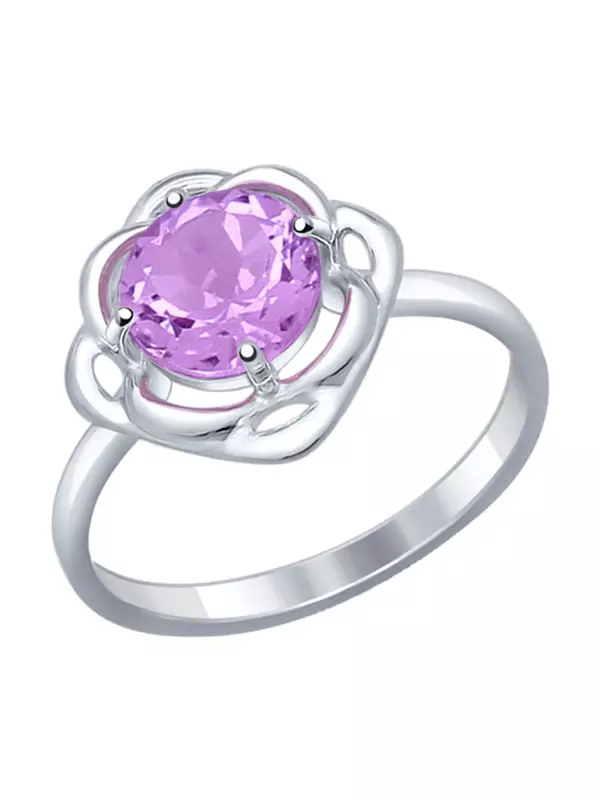 Ring with amethyst (60 photos): Golden models with green amethyst, solid and with large stone 3116_34