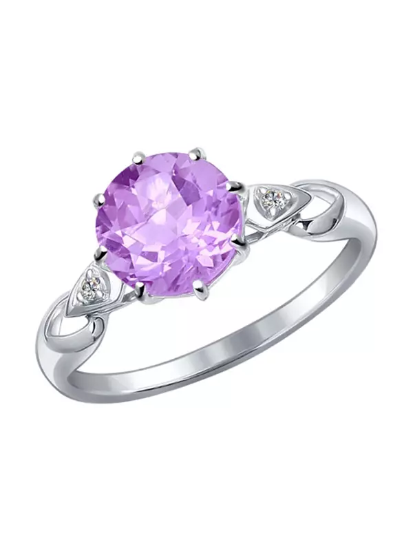 Ring with amethyst (60 photos): Golden models with green amethyst, solid and with large stone 3116_52