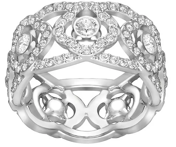 Swarovski ringar (42 foton): Modeller med kristaller och rhinestones, fullfingers och uppsättningar med örhängen 3117_29