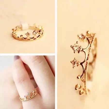 Pierścionek w formie korony (88 zdjęć): Jak nosić kobiece złote i srebrne modele w kształcie korony, które mają na myśli 3120_40