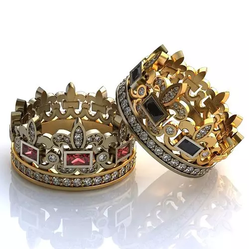 以冠的形式戒指（88张照片）：如何穿着冠的形状佩戴雌性金银模型，他们的意思是 3120_53
