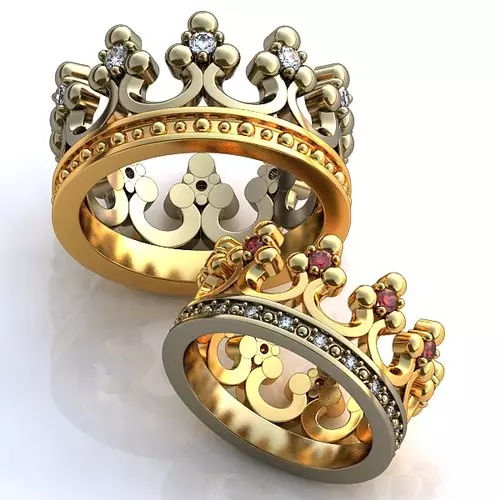 以冠的形式戒指（88张照片）：如何穿着冠的形状佩戴雌性金银模型，他们的意思是 3120_56