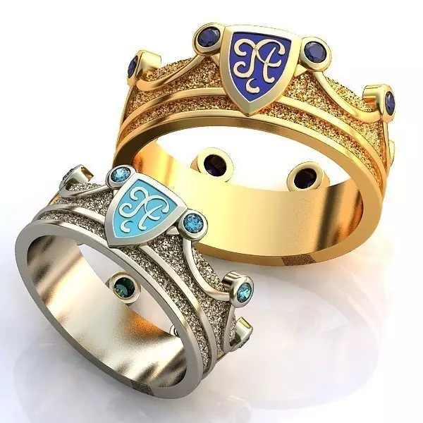 Cincin dalam bentuk mahkota (88 gambar): bagaimana memakai model emas dan perak wanita dalam bentuk mahkota yang mereka maksudkan 3120_59