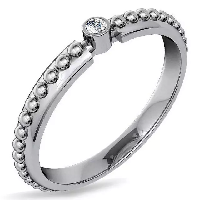 Бело златен прстен со дијамант (91 фотографии): модели со црн камен и сафир, со брилијантен плач 3121_14