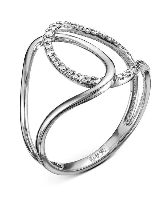 Бело златен прстен со дијамант (91 фотографии): модели со црн камен и сафир, со брилијантен плач 3121_15