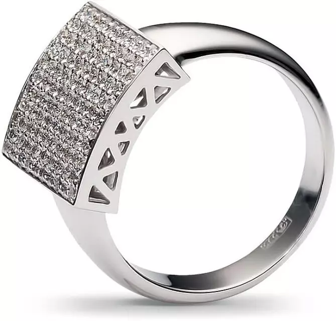 Baltas aukso žiedas su deimantu (91 nuotraukos): modeliai su juoda akmenimis ir safyru, su puikiais platuvais 3121_18