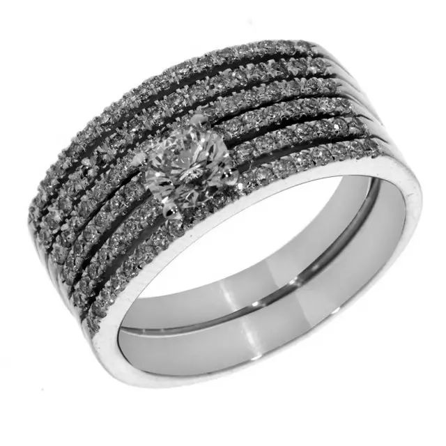 Бело златен прстен со дијамант (91 фотографии): модели со црн камен и сафир, со брилијантен плач 3121_19