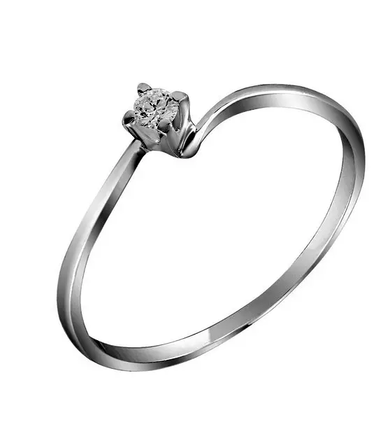 Ring Gold White dengan Diamond (91 Foto): Model dengan Batu Hitam dan Sapphire, dengan Placer Brilliant 3121_32