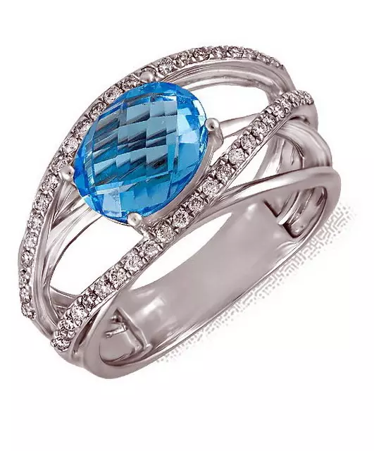 Ring Gold White dengan Diamond (91 Foto): Model dengan Batu Hitam dan Sapphire, dengan Placer Brilliant 3121_37