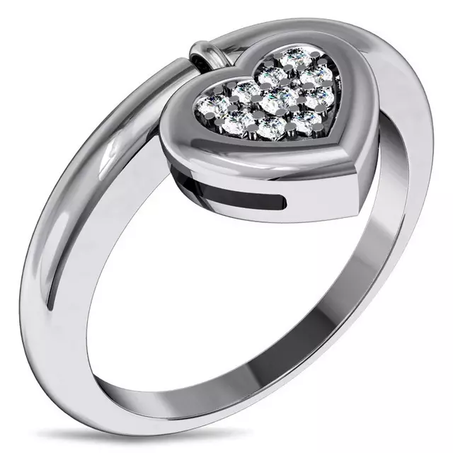 Bílý zlatý prsten s diamantem (91 fotografií): modely s černým kamenem a safírem, s brilantní placer 3121_44