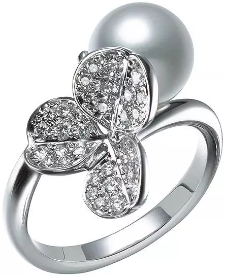 Ring Gold White dengan Diamond (91 Foto): Model dengan Batu Hitam dan Sapphire, dengan Placer Brilliant 3121_50