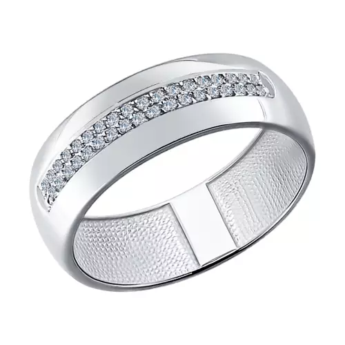 Bílý zlatý prsten s diamantem (91 fotografií): modely s černým kamenem a safírem, s brilantní placer 3121_51