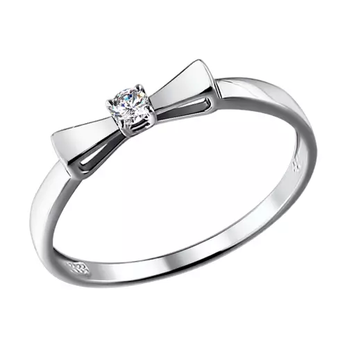 Бело златен прстен со дијамант (91 фотографии): модели со црн камен и сафир, со брилијантен плач 3121_52