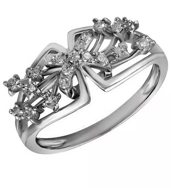 Bílý zlatý prsten s diamantem (91 fotografií): modely s černým kamenem a safírem, s brilantní placer 3121_59