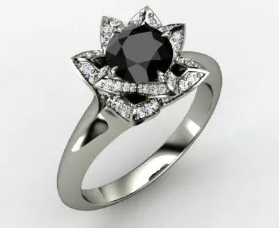 Baltas aukso žiedas su deimantu (91 nuotraukos): modeliai su juoda akmenimis ir safyru, su puikiais platuvais 3121_70