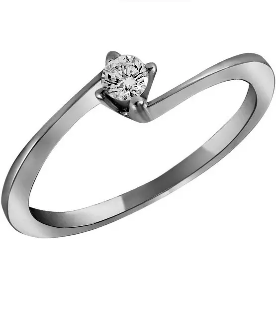 Bílý zlatý prsten s diamantem (91 fotografií): modely s černým kamenem a safírem, s brilantní placer 3121_79