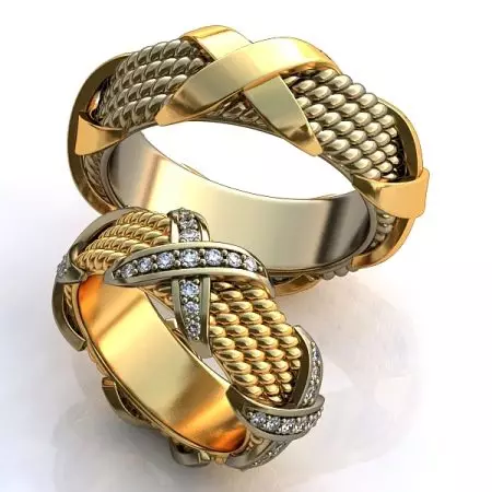 Eksklusive Wedding Rings (53 Billeder): Original Handmade Wedding Rings Design Idéer 3125_5