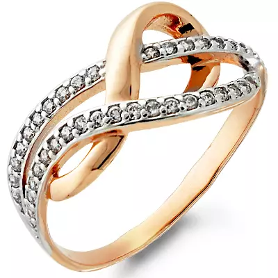 Cincin sareng fianit (142 poto): Sampel cincin emas 585 sareng Fiity Hideung, jalur jalur 3127_91