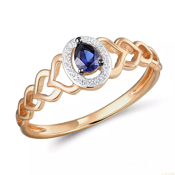 Cincin Emas dengan Diamond (121 Foto): Model yang diperbuat daripada emas kuning dengan nilam, dengan zamrud dan dengan berlian hitam 3128_67