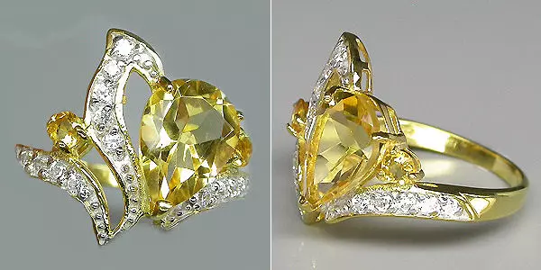 Tsitrin gyűrű (49 fotók): Női modellek kezeletlen és sárga kővel 3133_14