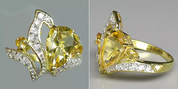 Bague Tsitrine (49 photos): Modèles pour femmes avec pierre non traitée et jaune 3133_14