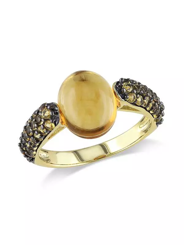 Bague Tsitrine (49 photos): Modèles pour femmes avec pierre non traitée et jaune 3133_25