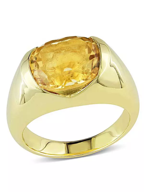 Ring Tsitrine (49 Lluniau): Modelau Menywod gyda charreg heb eu trin a melyn 3133_30