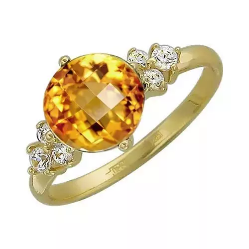 Tsitrino žiedas (49 nuotraukos): moterų modeliai su neapdorotais ir geltonais akmenimis 3133_35