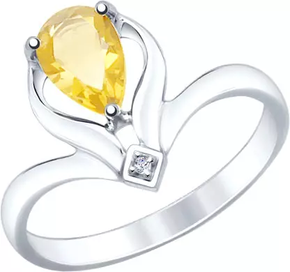 Anillo de tsitrine (49 fotos): modelos de mujeres con piedra sin tratar y amarillo 3133_45