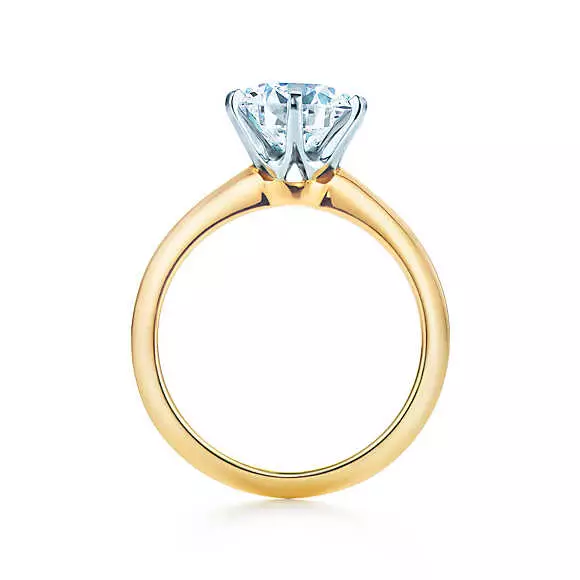 Ringing Ring with a Diamond (88 wêneyên): Modelên bi dirûvê reş ji bo tevlêbûna ji Platinum û zêr, ji Tiffany 3144_15