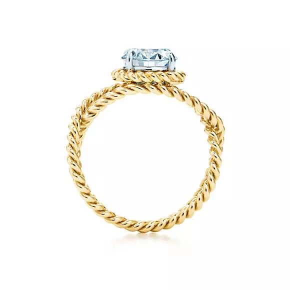 Ringing Ring with a Diamond (88 wêneyên): Modelên bi dirûvê reş ji bo tevlêbûna ji Platinum û zêr, ji Tiffany 3144_16