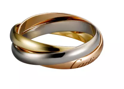 Cincin Trinity (54 Foto): Ring Triple Cartier, fitur lan sejarah kasebut 3145_20