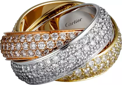 anneau TRINITY (54 photos): Triple Cartier Ring, ses caractéristiques et l'histoire 3145_34
