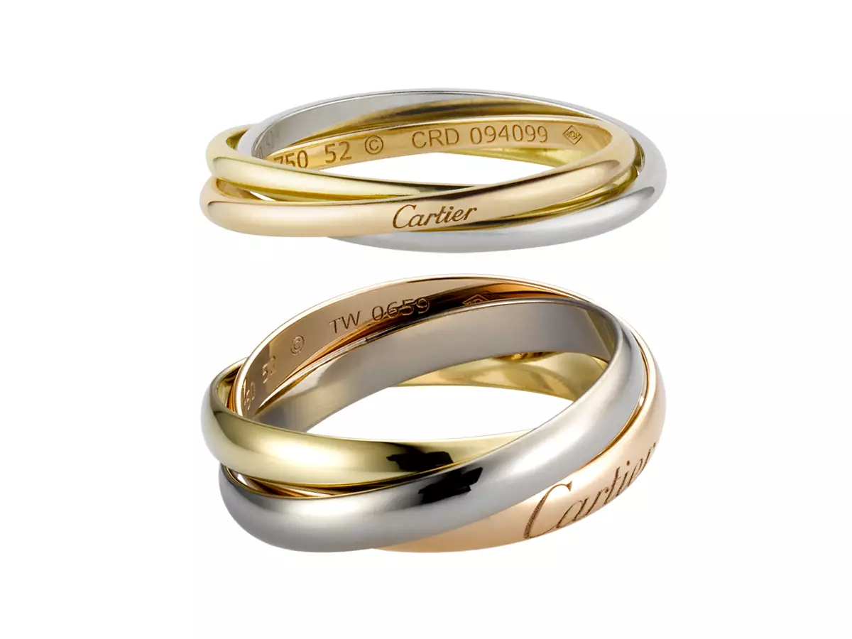 Trinity Ring (54 сүрөт): Triple Cartier Ring, анын өзгөчөлүктөрү жана тарыхы 3145_52