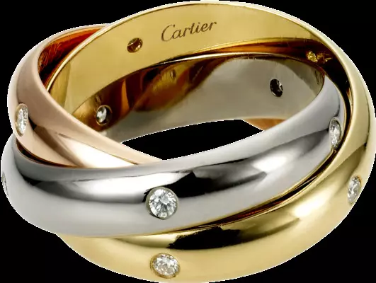 Trinity Ring (54 mga larawan): Triple Cartier Ring, ang kanyang mga tampok at kasaysayan 3145_54