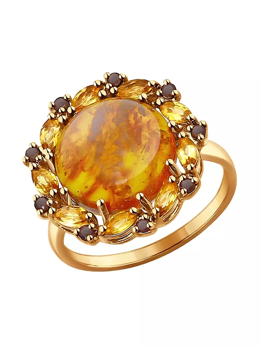 Cincin dengan amber (60 foto): dalam perak dan emas, cincin pepejal indah dari amber hijau dan pelbagai warna, dengan carnelian 3146_16