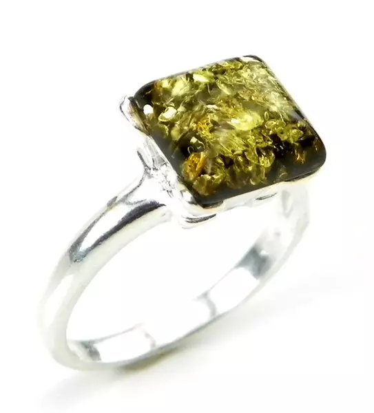 Ring mei amber (60 foto's): yn sulver en yn goud, prachtige solide ring út griene amber en multikoloreare, mei carnelian 3146_21