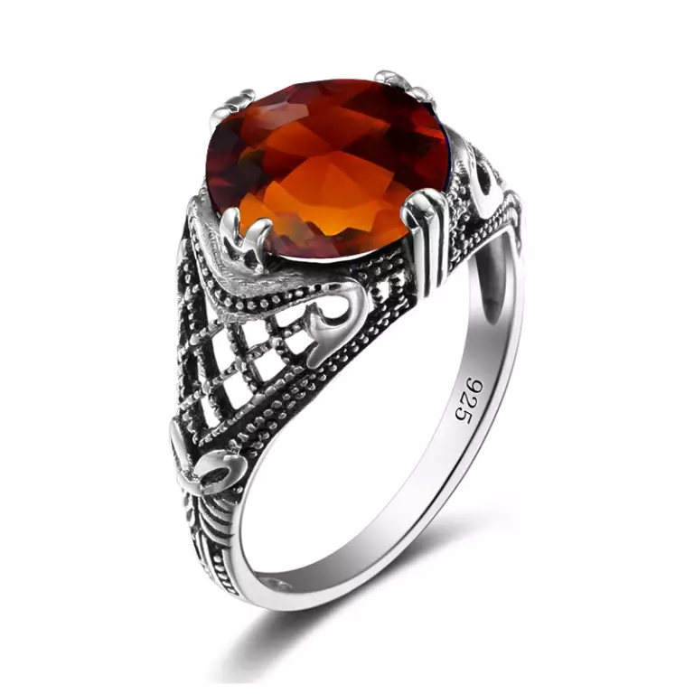 Ring mei amber (60 foto's): yn sulver en yn goud, prachtige solide ring út griene amber en multikoloreare, mei carnelian 3146_25