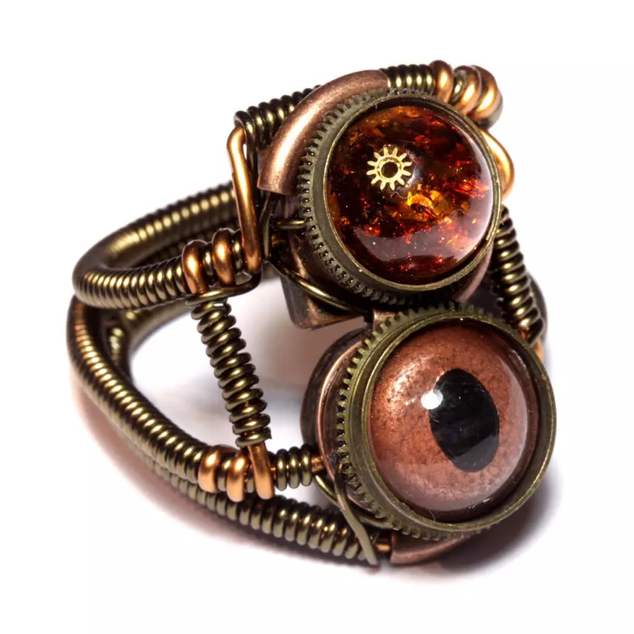 Anello con ambra (60 foto): in argento e in oro, bellissimo anello solido da verde ambra e multicolore, con corniola 3146_34