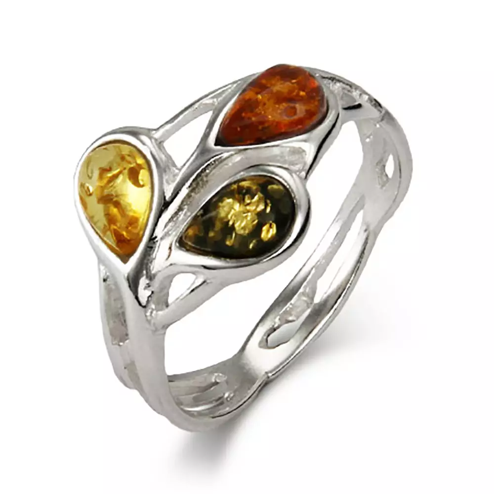 Ring mei amber (60 foto's): yn sulver en yn goud, prachtige solide ring út griene amber en multikoloreare, mei carnelian 3146_40