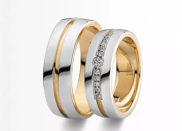 संयुक्त विवाह रिंग (46 फोटो): जोडलेले आणि एकत्रित सोन्याचे मिश्रण केलेले इतर मॉडेल 3150_18