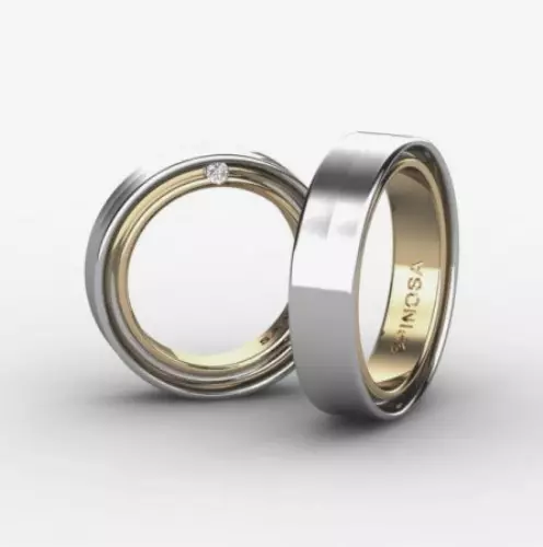 संयुक्त विवाह रिंग (46 फोटो): जोडलेले आणि एकत्रित सोन्याचे मिश्रण केलेले इतर मॉडेल 3150_21