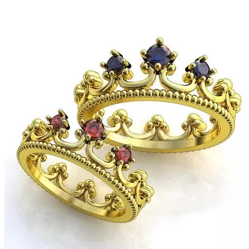 Венчални прстени во форма на круна (43 фотографии): Како да изберете пар и други модели во облик на круна 3153_19