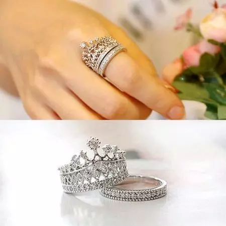 Венчални прстени во форма на круна (43 фотографии): Како да изберете пар и други модели во облик на круна 3153_27