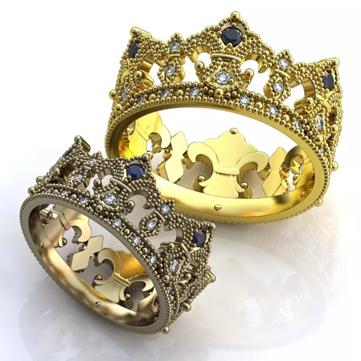 Anelli di nozze sotto forma di una corona (43 foto): come scegliere la coppia e altri modelli a forma di corona 3153_33