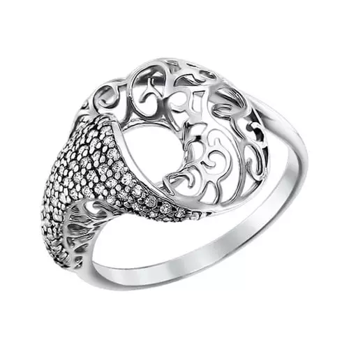Sokolov Silver Ring (37 장의 사진) : 기질이있는 모델, 에나멜 및 실버 황수정 3156_19