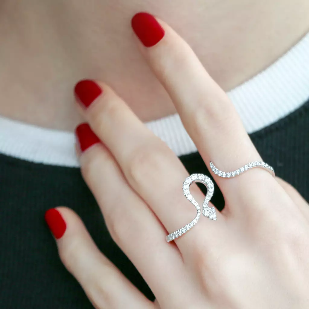 Двойна Ring (77 снимки): Интересни модели за един пръст и две, пръстен с верига 3158_4