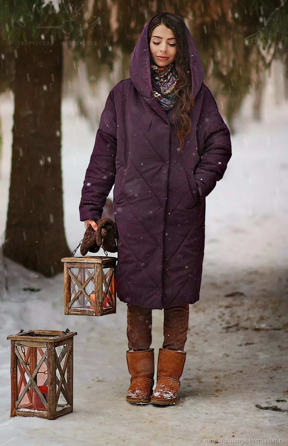 아래의 담요 (112 사진) : 여성의 겨울 코트와 자켓 담요가 두건이 있고없이. 무엇을 입어야할지? 세련된 브랜드 모델 315_73