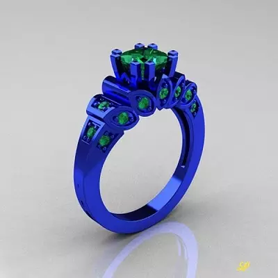 ແຫວນຄໍາສີຂາວ (101 ຮູບ): ແຫວນກວ້າງແລະຕຸ້ມຫູທີ່ມີ sapphire, Emerald ແລະ topaz 3160_11