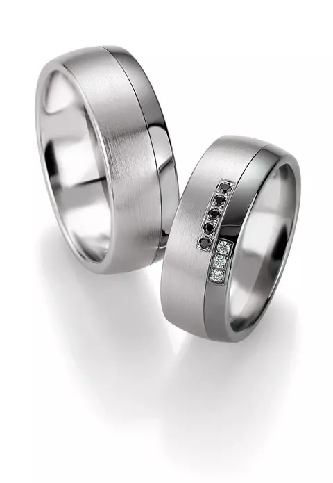 แหวนทองคำขาว (101 รูป): แหวนกว้างและต่างหูพร้อมไพลินมรกตและบุษราคัม 3160_15
